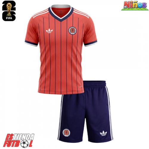 Escocia Segunda Equipación Niños Mundial 2026 Manga Corta (+ Pantalones cortos)